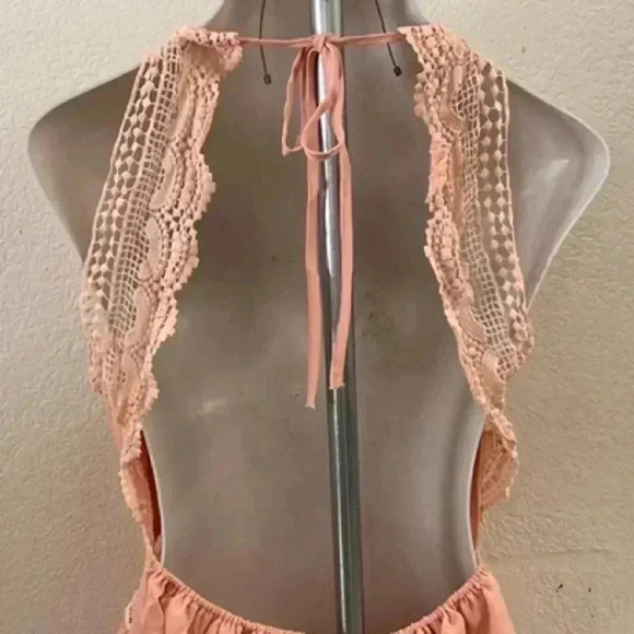 🆕 V-Neck Spaghetti Strap Bowknot Backless Sleeveless Lace Swing Skater Dress🆕 - Picture 8 of 11